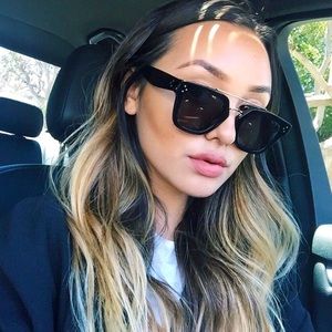 CELINE black brow bar square sunglasses